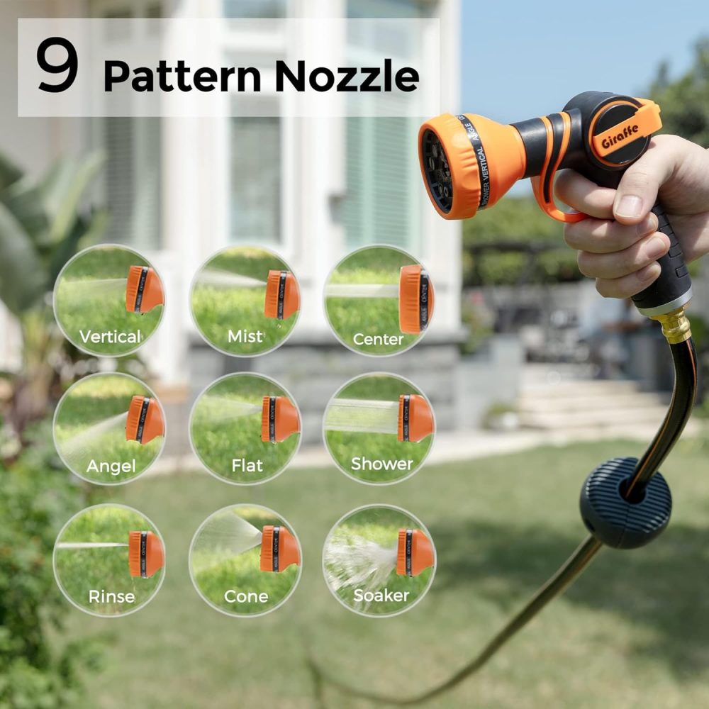 Giraffe Tools AW505/8 Retractable Garden Hose Reel 5/8" x 115+5 ft, Heavy Duty Wall Mounted Water Hose Reel Automatic Rewind, 180 Deg Swivel Bracket, Slow Retraction, 115ft, Dark Grey - Image 6