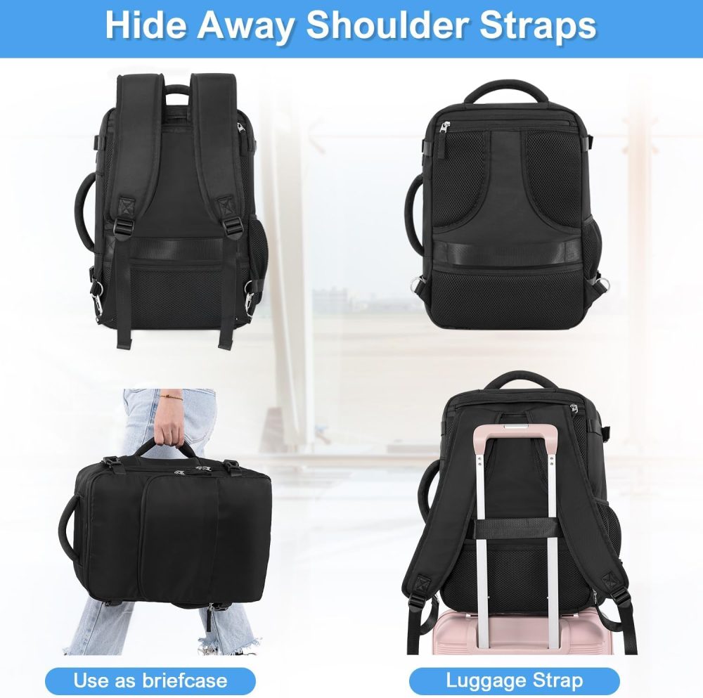 Travel Backpack for Men Women, Personal Item Travel Bag with Multi-Pockets, Airline Approved Carry on Backpack Fits 16inch Laptop, Waterproof Casual Backpack for College,Travel, Work - Image 10